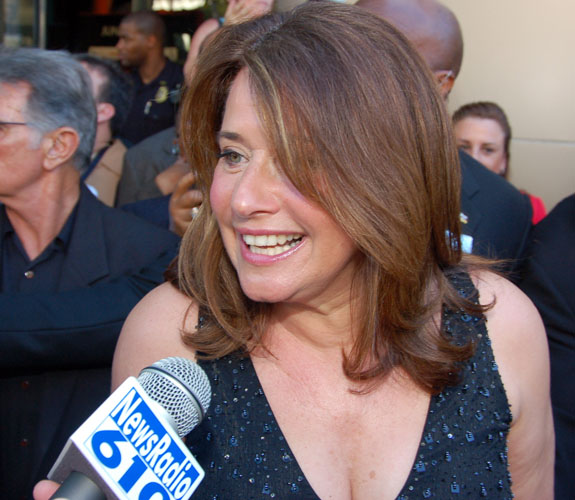 Actress Lorraine Bracco talks with local radio station WIOD at the Seminole Hard Rock prior to the airing of the final Sopranos episode.
