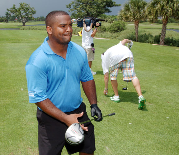 Actor Alfonso Ribeiro, who gained fame for his roles in Silver Spoons and The Fresh Prince of Bel-Air, at DJ Irie's Celebrity Golf Event on Alton Road.