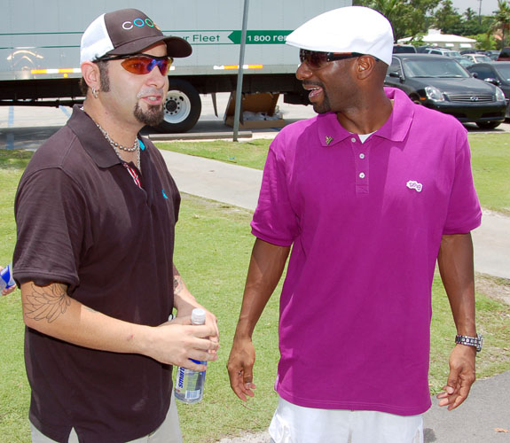 N*SYNC founding member Chris Kirkpatrick, left, and DJ Irie, at Irie's Celebrity Golf Event on Alton Road.
