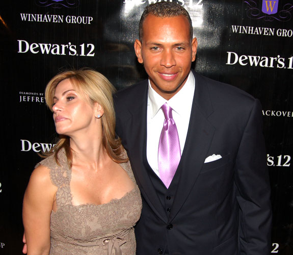 New York Yankees third baseman Alex Rodriguez with his wife, Cynthia, on the red carpet at The Blacks Annual Gala at the Ritz-Carlton.