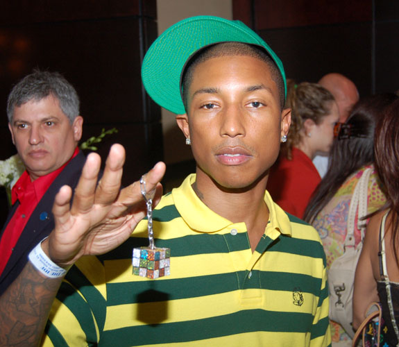 Pharrell Williams, who lives part-time in the building, stopped by the FFIDF poker and casino night at the Trump Sonesta in Sunny Isles Beach, Fla.