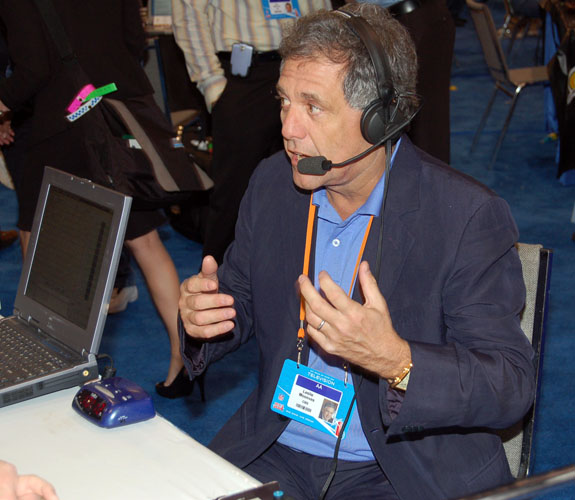 President and CEO of CBS Corporation Les Moonves on Radio Row at the Miami Beach Convention Center for Super Bowl XLI.