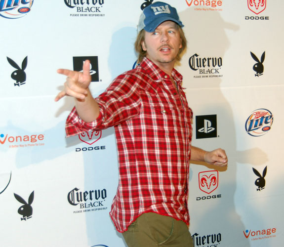 Actor and comedian David Spade arriving at the Playboy Magazine Super Bowl XLI Party at the AmericanAirlines Arena.