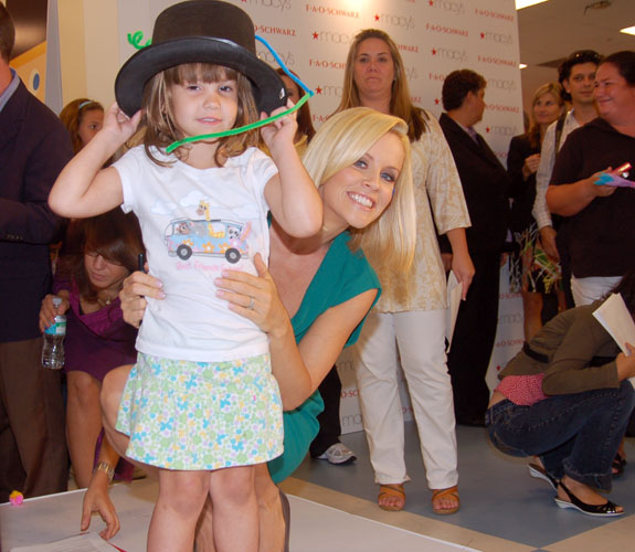 Actress and model Jenny McCarthy makes an appearance at the Dadeland Mall Macy's store to celebrate the arrival of FAO Schwartz.