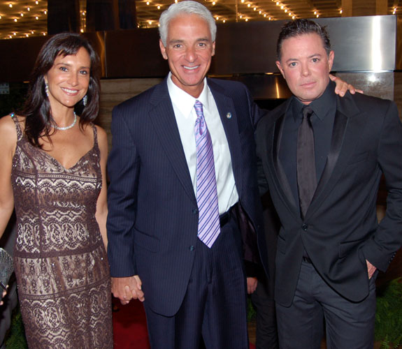 Carole Rome, Florida Governor Charlie Crist, and Shareef Malnik at the Make-A-Wish Foundation of Southern Florida's annual Intercontinental Ball.
